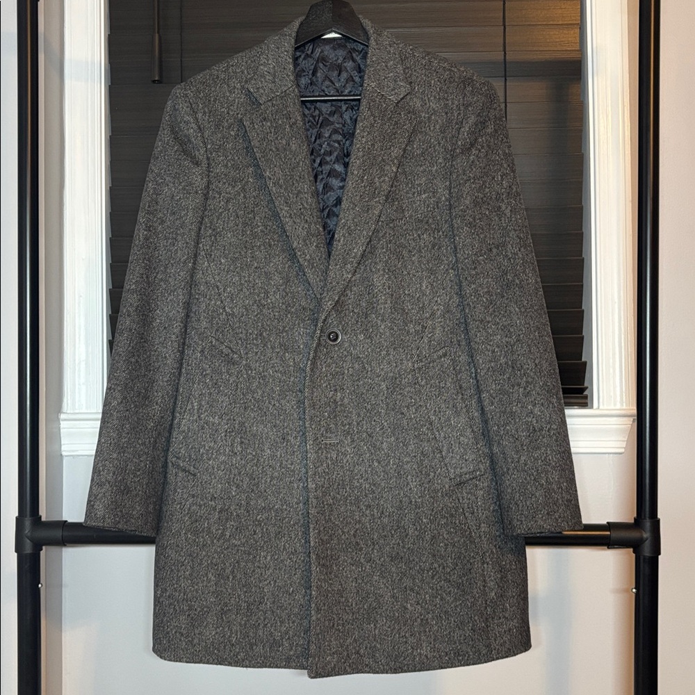 Gray Wool Blend Coat